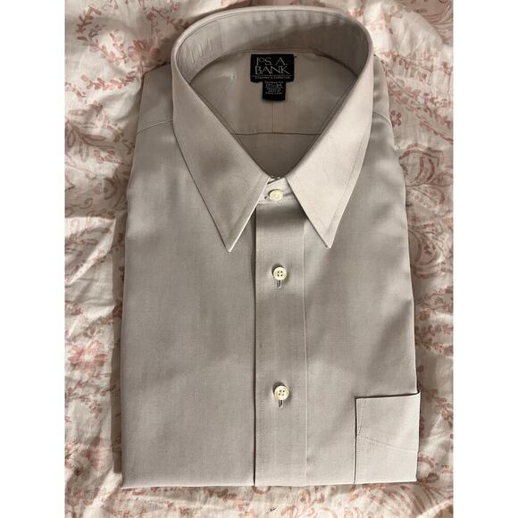 NWT Jos A Bank Traveler Collection Tailored Fit Button Down Dress Shirt 171/2-34 - Picture 2 of 6